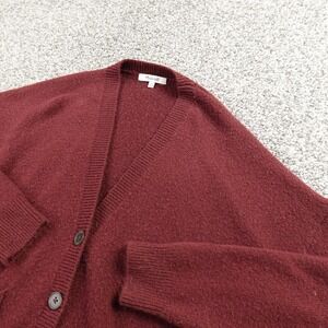 Madewell Sweater Womens XS Red Purple Wool Blend Button Front Cardigan Academia